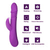 Vibrator Massage Rod - 7 Frequency Vibration 3 Telescopic Swing Rotation with Heating Function for Women Sex Toys - Real Silicone Sex Dolls